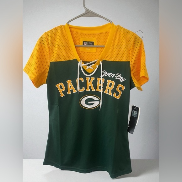 Green Bay Packers Women’s Mesh Jersey Top Small NWT NFL Fan Gear - Picture 5 of 6